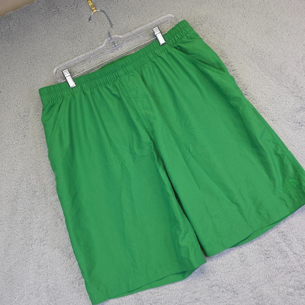 The North Face Swim Trunk Mens M‎ Green adjustable Waist Mesh Liner Beach Sports
